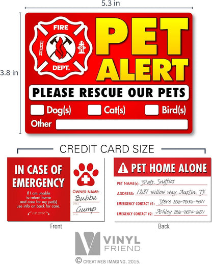 Pet Alert Stickers & Static Clings 