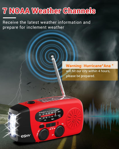 Emergency Hand Crank Radio with LED Flashlight