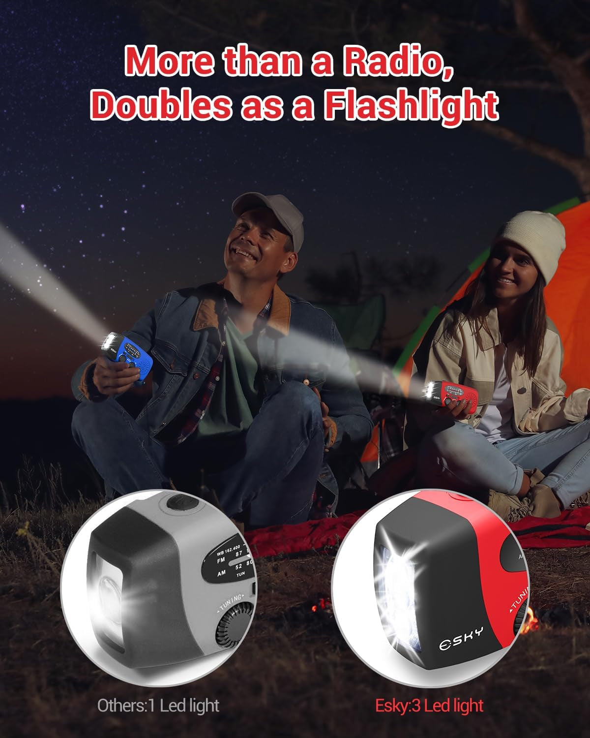 Emergency Hand Crank Radio with LED Flashlight